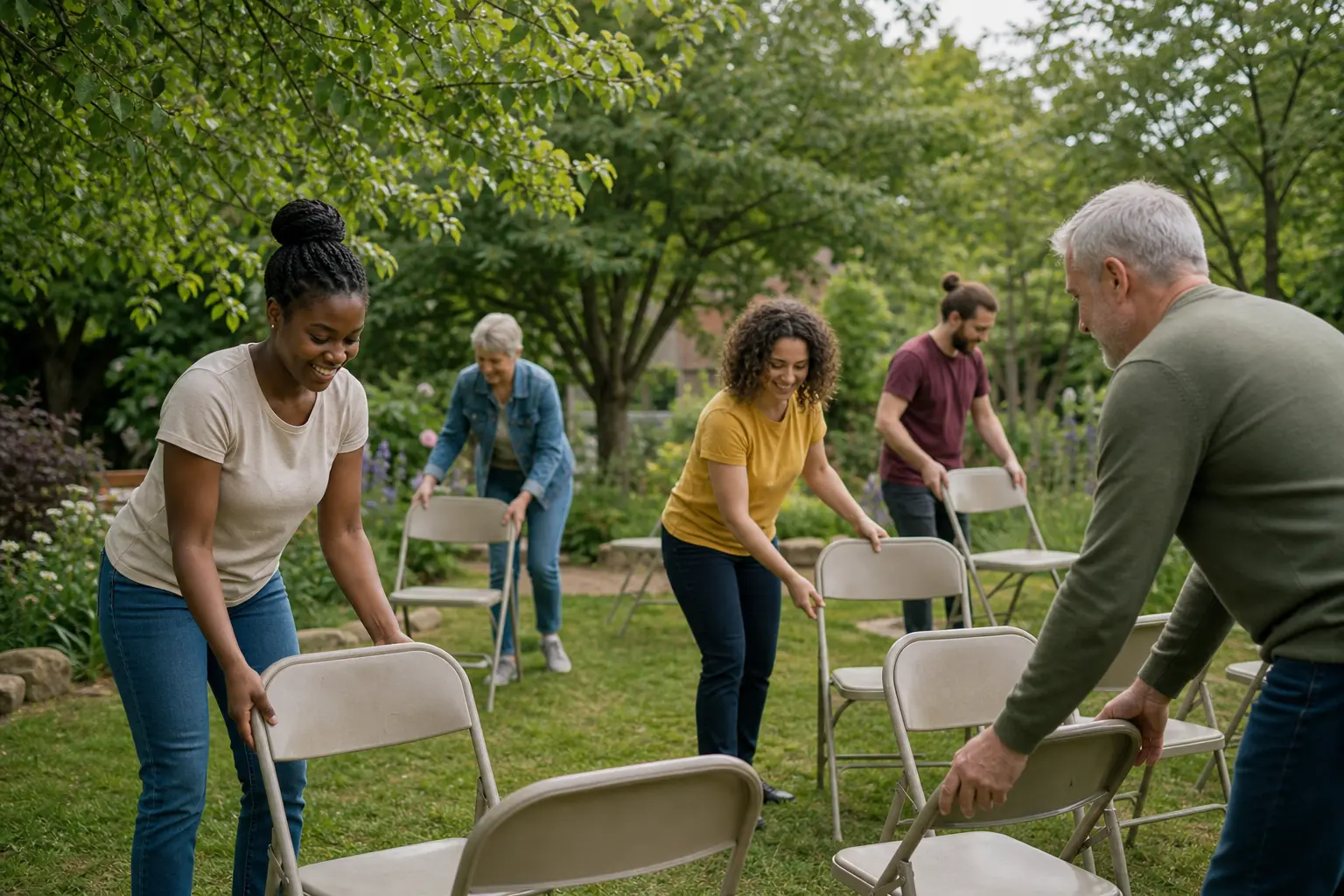 Volunteers preparing a Bushbrook event