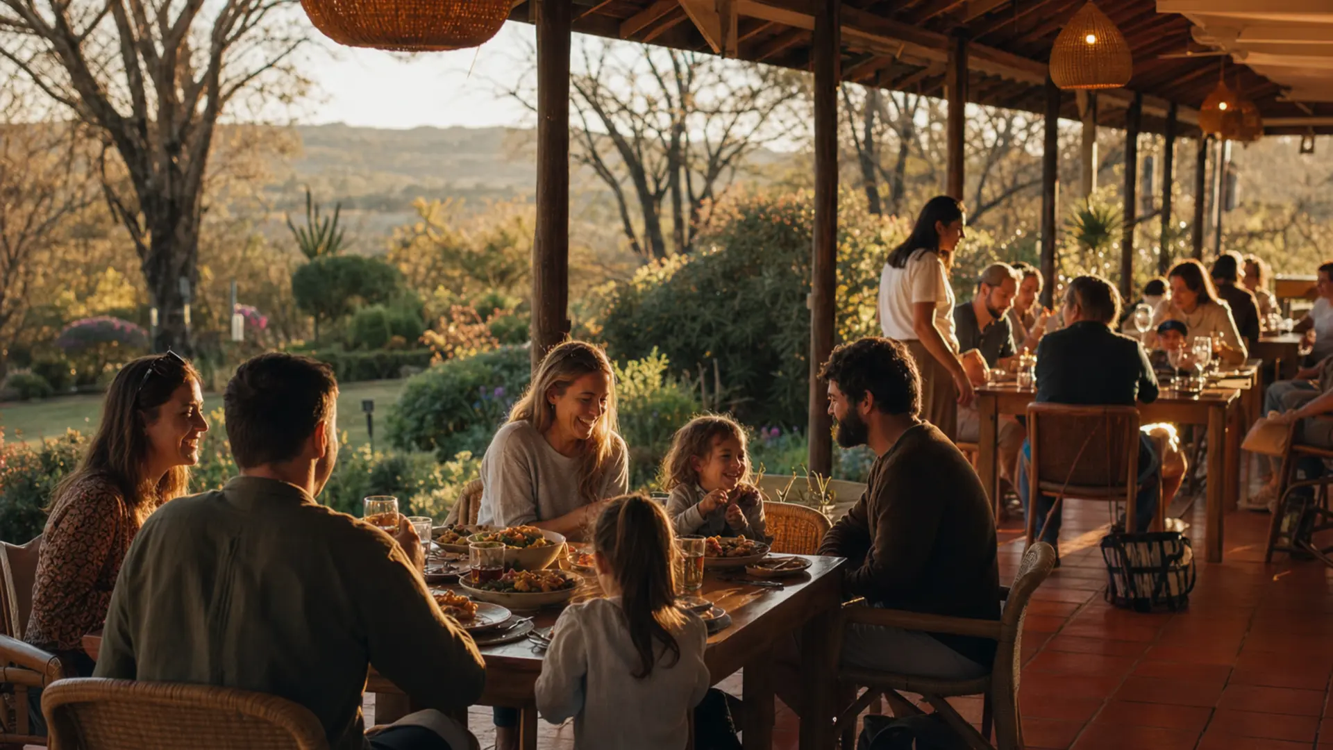 Dining at Bushbrook verandah