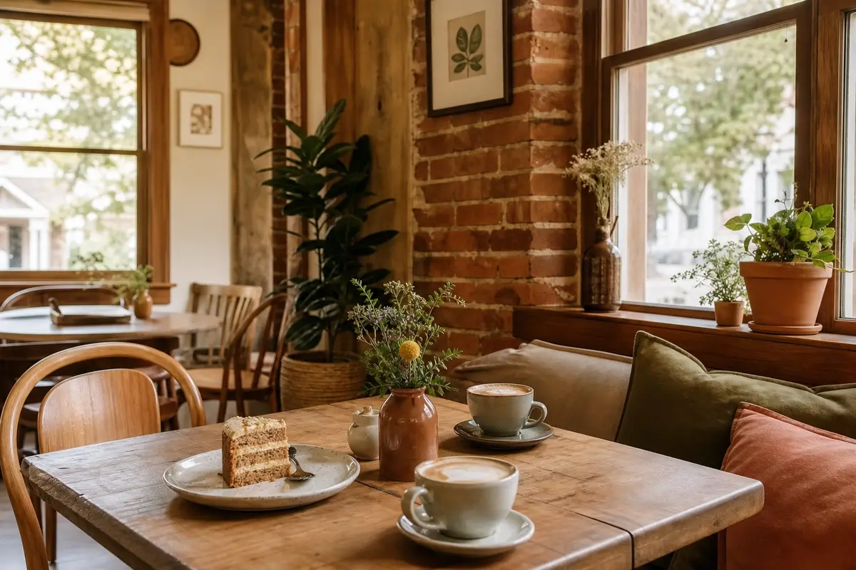 Indoor café seating at Bushbrook