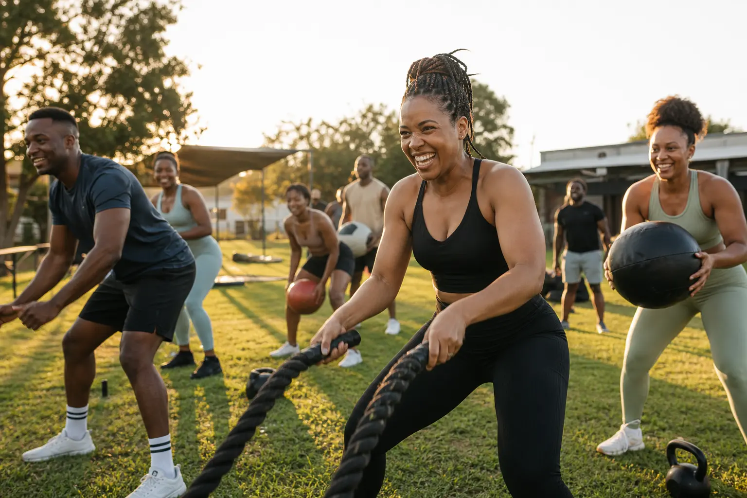 Group fitness class at Bushbrook