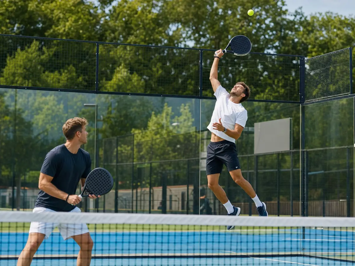 Padel rally on the courts at Bushbrook