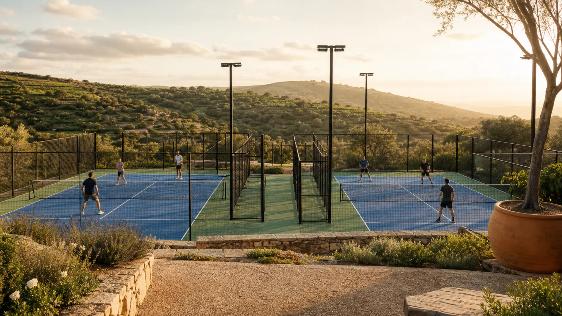 Padel courts at Bushbrook in Christon Bank