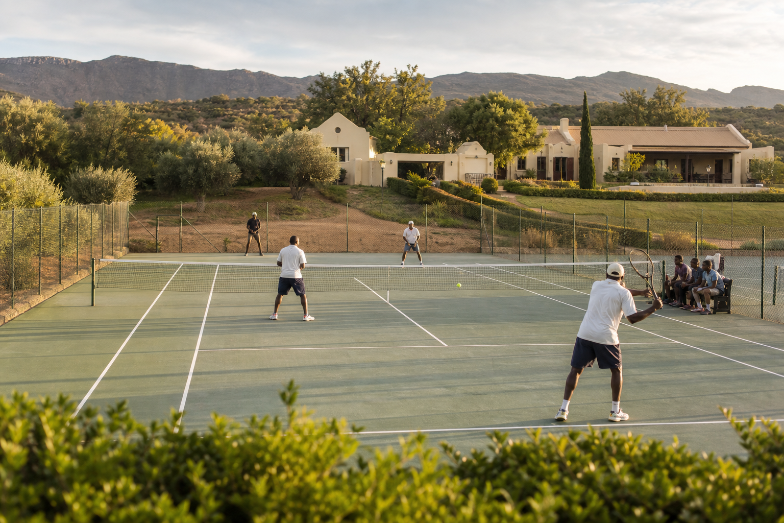 Tennis court at Bushbrook in Christon Bank